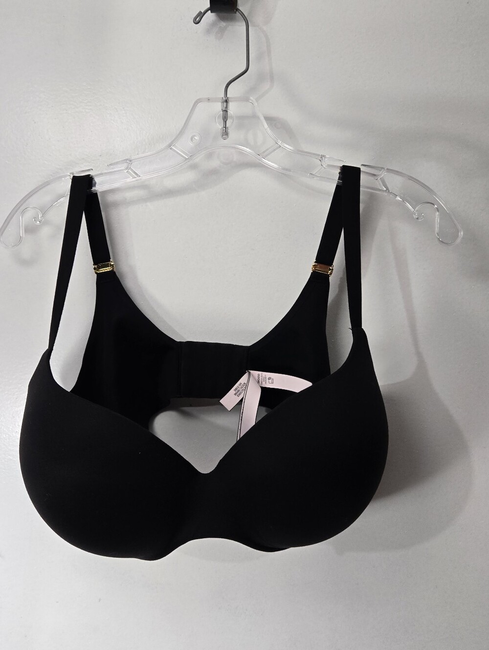 Victoria's Secret Black T-Shirt Wired Bra Size 38DDD Gothic Edgy Whimsigoth